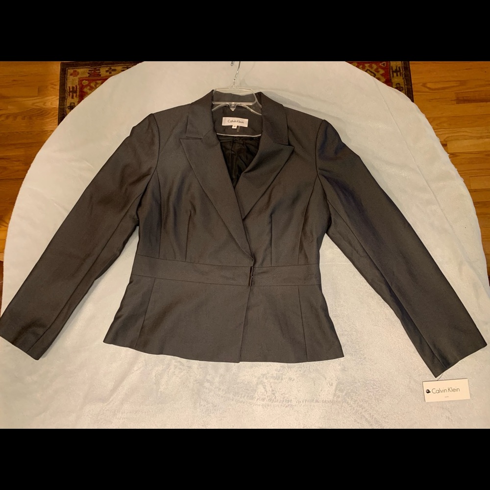NWT Calvin Klein 2-Piece Gray Skirt Suit - Picture 2 of 8